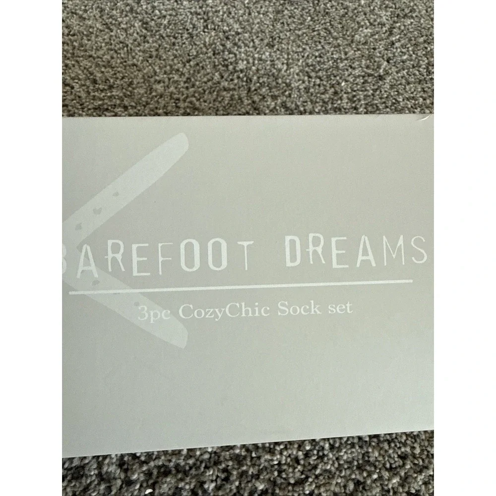 NEW Barefoot Dreams 3 Pair Cozy Chic Fig Multi Socks Boxed Gift Set‎ Warm